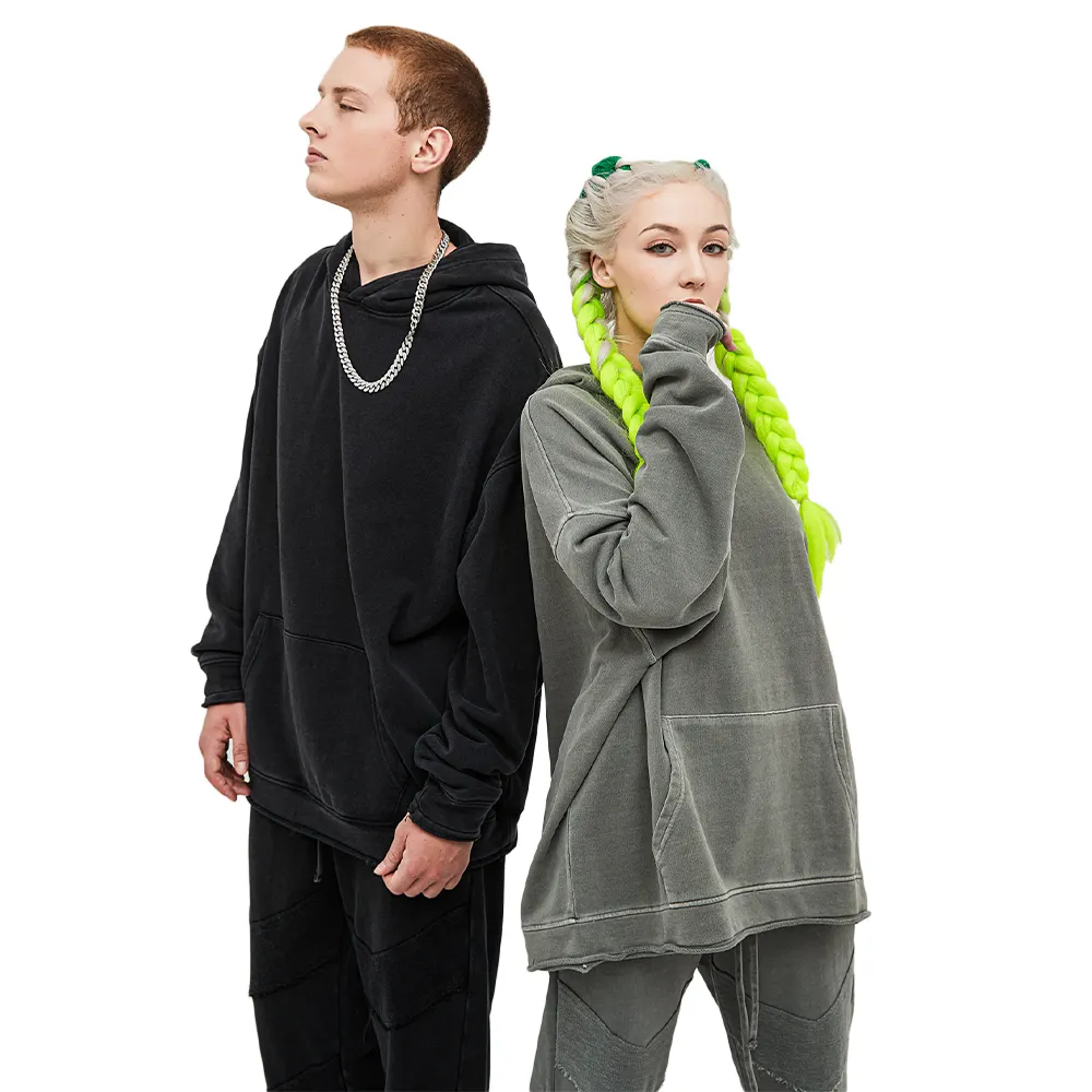 Streetwear 양털 공백 프랑스 테리 무거운 무게 신사 잭 남자 성과 후드 망 풀오버 대량 대형 까마귀