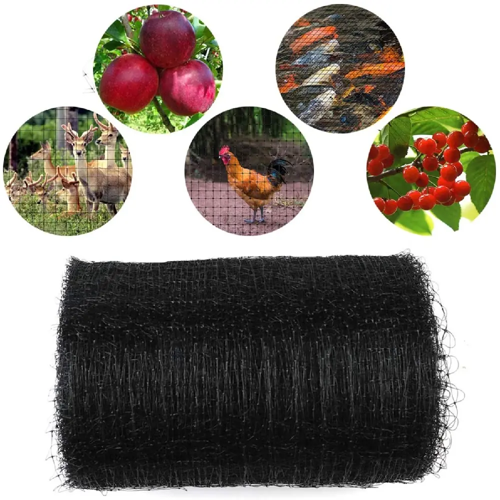 Black PP extruding plastic anti mole mesh/vineyard covering bird control netting/poultry farming protect deer barrier net