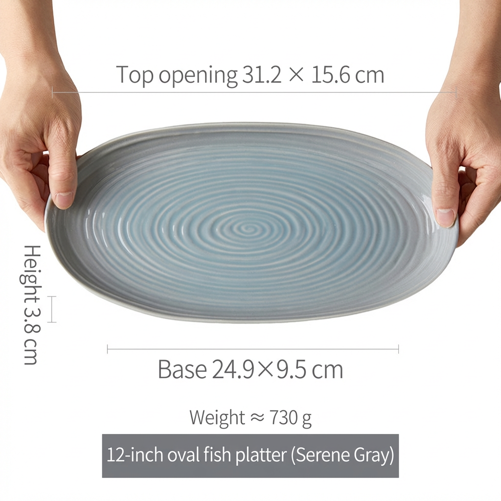 Assiette 12 poissons-gris silencieux