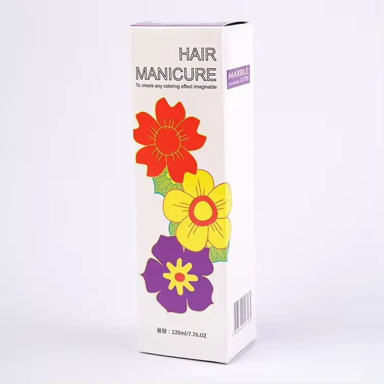 Scatola di carta con logo personalizzato scatola di chiusura a due rettilinei per prodotti cosmetici all'ingrosso scatola pieghevole per tinture per capelli in cartone
