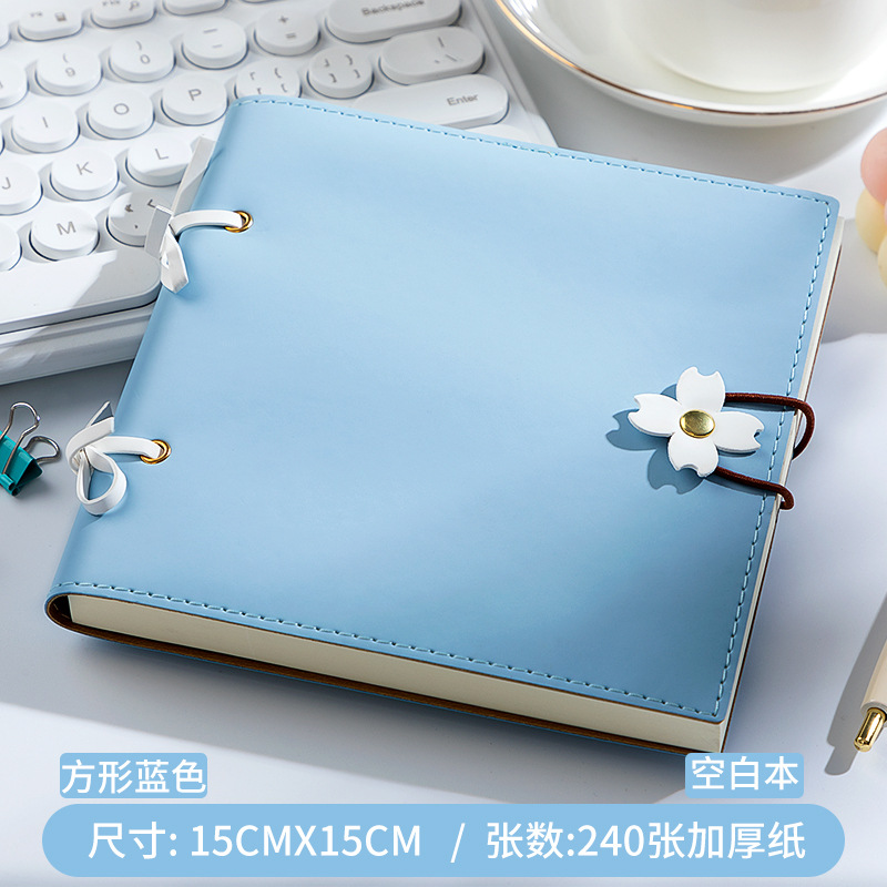 Flower buckle square ben-blue-blank
