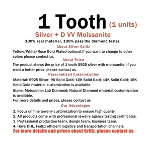 מפעל מותאם אישית גברים נשים התחתון העליון 10k s925 כסף 10k 1418k זהב מוצק vvvs moissanite מעבדה יהלום טבעי שיניים בסדר - Product Image 4