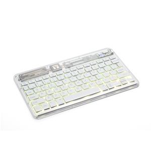 Teclado de ordenador inalámbrico Tablet PC Bluetooth teclado transparente teclado de tijera fina de Metal con retroiluminación LED para pestañas de Ipad - Product Image 1