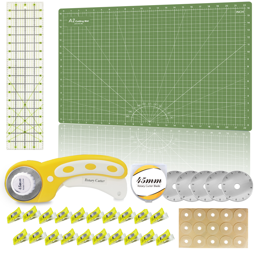 Tapis de découpe jaune A2 et ensemble de couteaux rotatifs