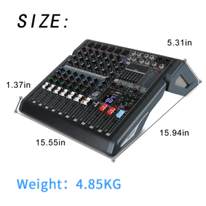 Controlador de DJ profesional B8 de 10 canales Mezclador de audio USB alimentado con efecto de reverberación 99 y consola de interfaz de audio - Product Image 4