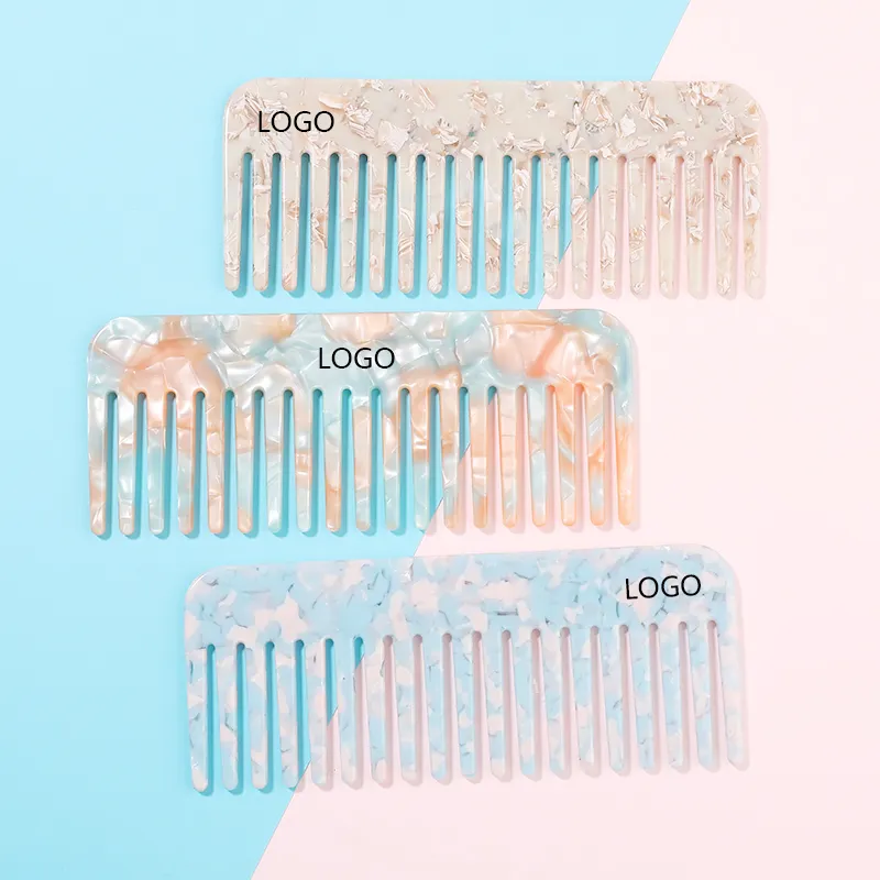 4 Mét Độ Dày Cao Cấp OED ODM Biểu Tượng Tùy Chỉnh Acetate Tóc Combs Tóc Salon Curls Công Cụ Làm Đẹp Combs Cho Phụ Nữ Cô Gái