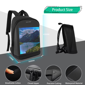 Intelligente programmazione luci a led zaino personalizzato cambiante borsa per Laptop donna uomo impermeabile Smart Led zaino - Product Image 4