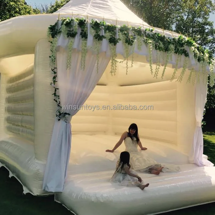 high quality popular inflatable wedding bouncer, adult white jumping castle for wedding