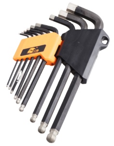 Taşınabilir ve sıcak satış 9 adet ekstra uzun kol CRV kolu altıgen anahtar Allen anahtarı anahtar seti Hex allen anahtarı - Product Image 1
