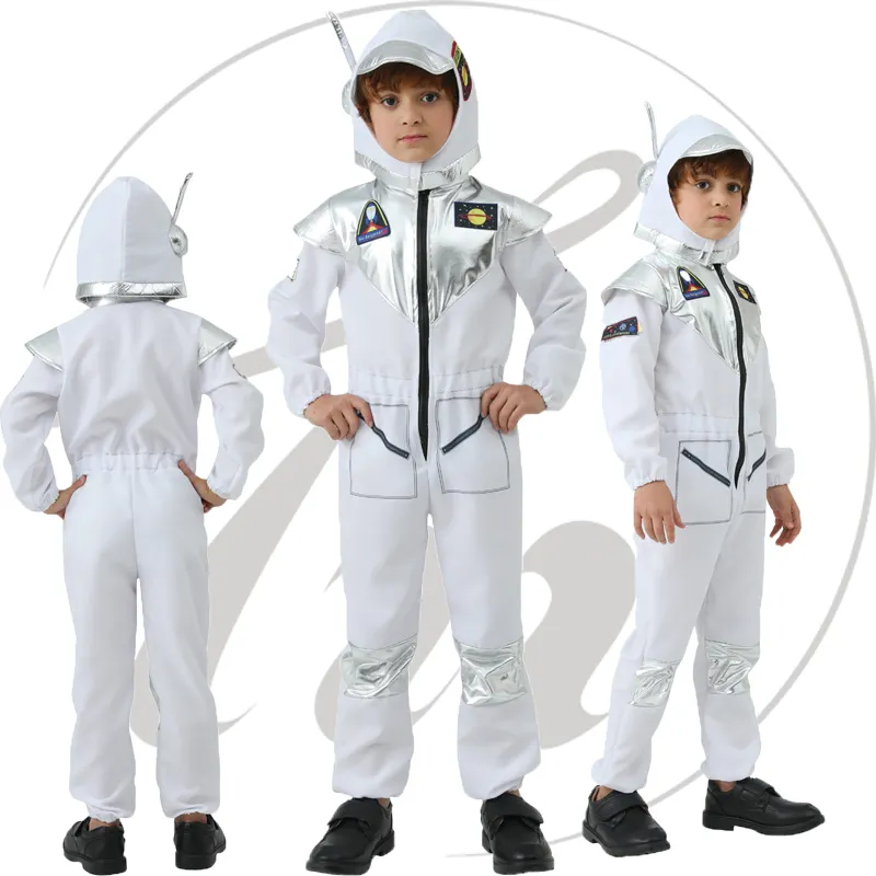 Los niños de Halloween se presentan para la fiesta de vacaciones Astronauta Trajes espaciales como disfraces