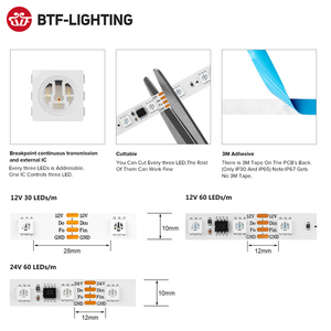 BTF LIGHTING Signal Break Point Kontinuierliche Übertragung Verliche Flexible adressierbare Doppel daten TM1934 Ws2818 Ws2815 LED-Streifen - Product Image 3