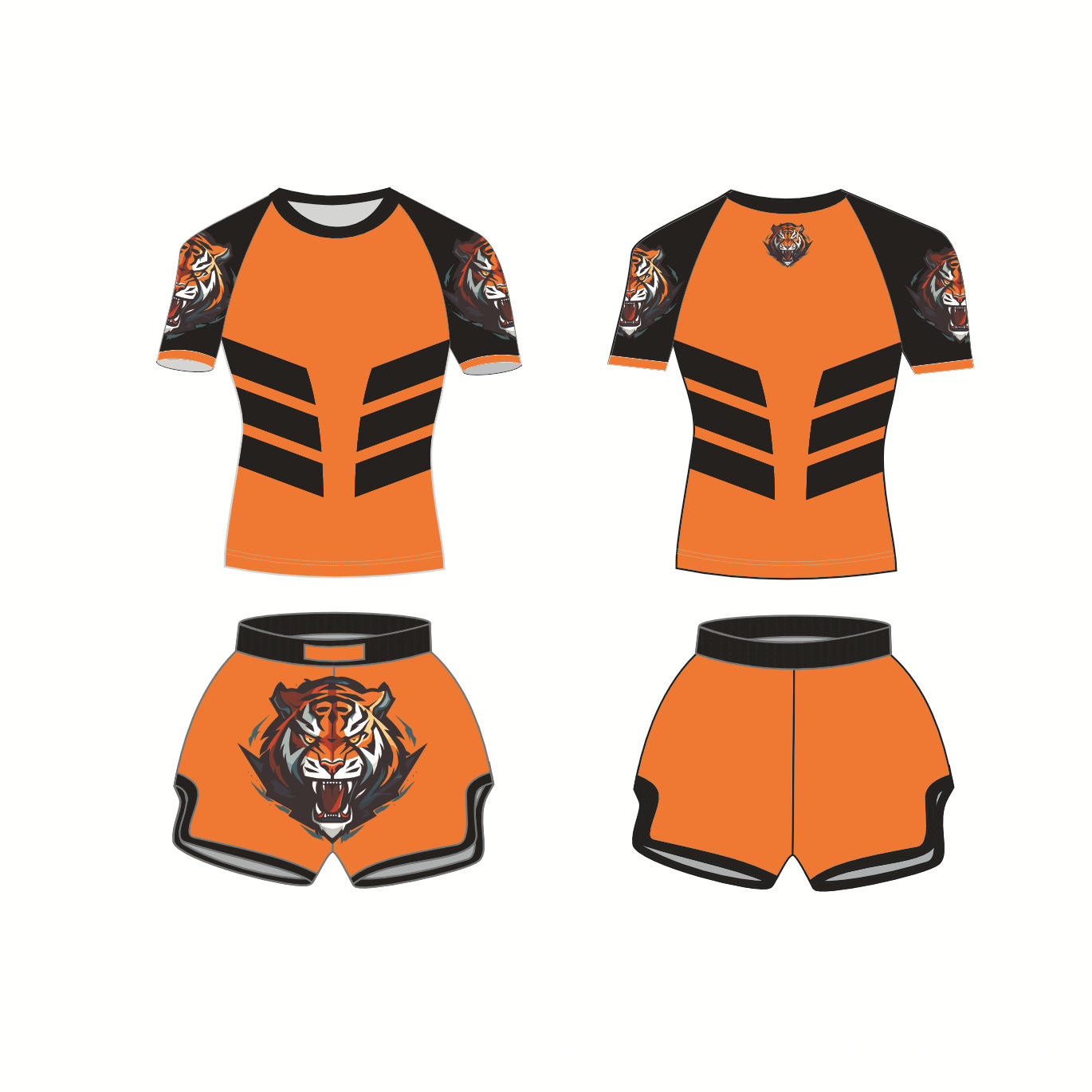 Orange waistline with tiger head motif