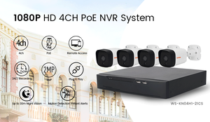 Sistema de vigilancia de seguridad para el hogar, kit nvr de visión nocturna de 2MP, 4 canales, audio bidireccional, poe, 4 unidades, cámara ip cctv tipo bala con nvr - Product Image 3