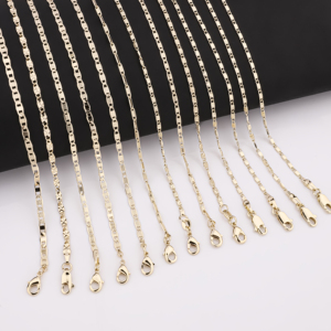 男性用ファッション14K Oro Laminado Cadenaネックレスゴールドプレートフィガロチェーンロープツイストチェーンヒップホップキューバチェーン - Product Image 5
