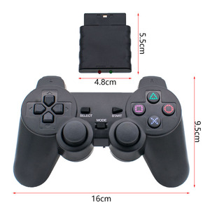 PS2ゲーム用第2世代2.4Gワイヤレス透明ジョイパッドゲーミングコントローラーダブル振動モーター付き機能ゲームパッド