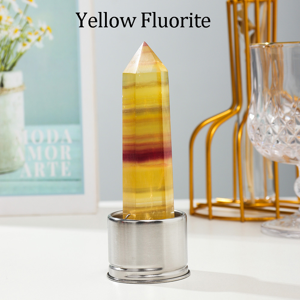 Fluorite jaune avec bouteille