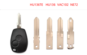 Chiave auto Shell chiavi del veicolo 2 pulsanti telecomando metallo embrione VAC102/HU136T sostituzione con Chip 4A per Renault - Product Image 6