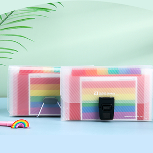 Tập tin <span class=keywords><strong>accordion</strong></span> cầu vồng thẩm mỹ, gắn chặt và được trang bị dây buộc, làm cho việc lưu trữ trở nên thú vị - Product Image 1