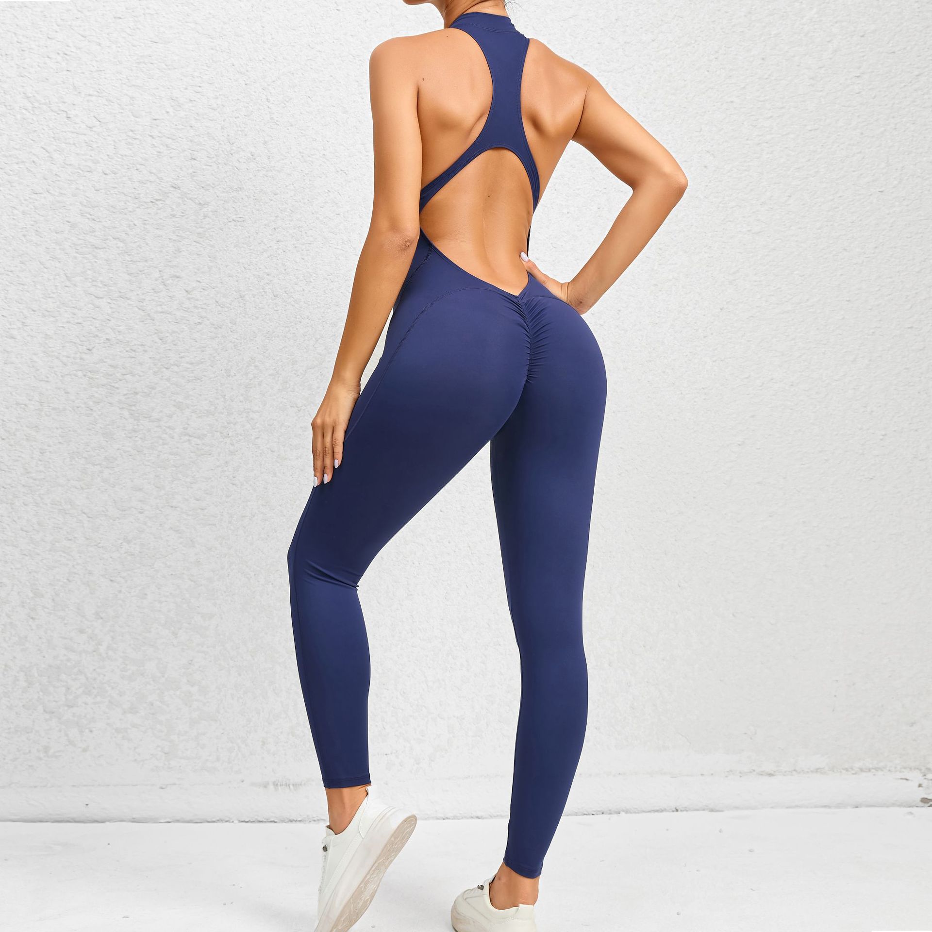 Dark blue long jumpsuit