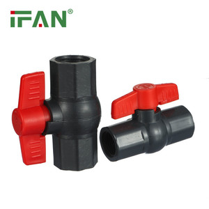 Ifan siyah renk 2 inç plastik PVC küresel vana V1/2-V2 PVC kadın küresel vana PVC küresel vana - Product Image 1