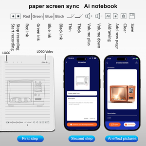 Venta caliente Ai Office Notebook de tapa dura Diseño AI Generar representaciones Documentos AI Smart Notebook Smart Pen Set Reutilizable - Product Image 3