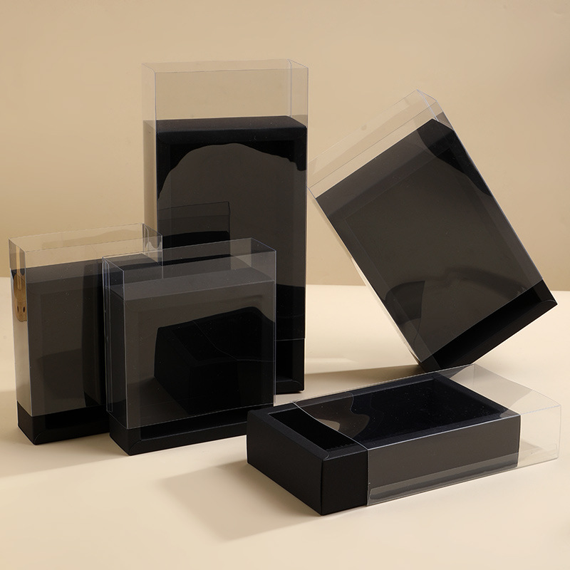 Black cardboard box hd transparent cover