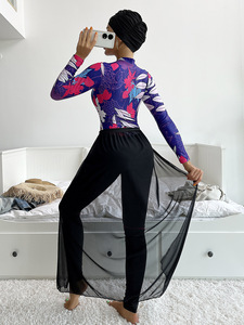 S-XL Wholesale Full Cover Hijab Modest Swimsuit Long Sleeve <strong>Burkini</strong> Plus Size Women Muslim Swimwear - Product Image 2