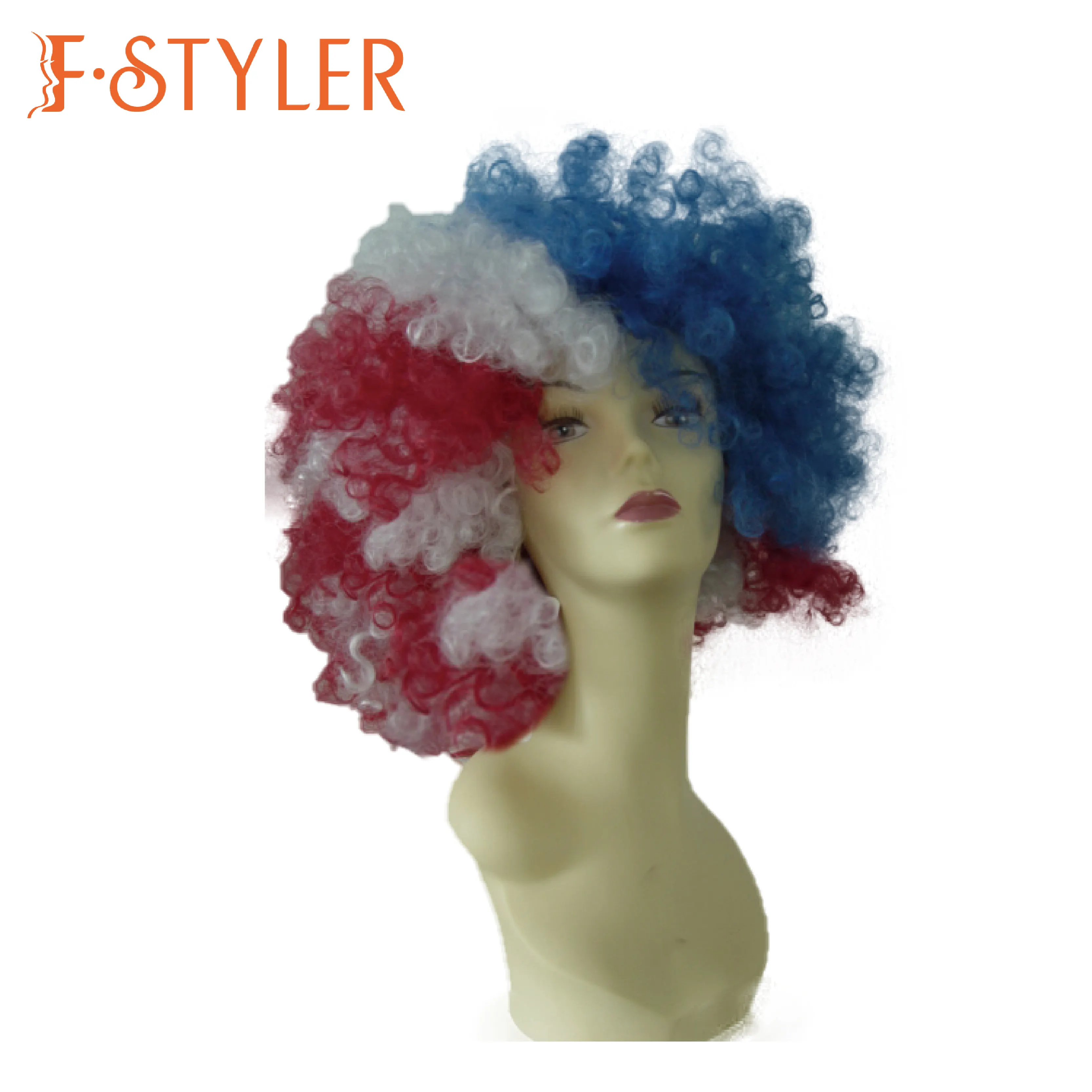 Parrucche per Clown Multicoler FSTYLER vendita all'ingrosso vendita all'ingrosso vendita all'ingrosso parrucche per feste alla moda di personalizzazione della fabbrica