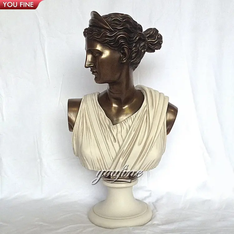 Estatua decorativa de bronce para mujer, busto femenino de tamaño real personalizado