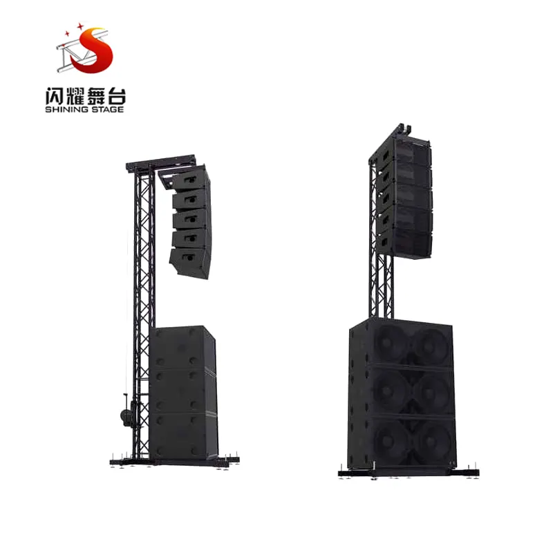 Conjunto de líneas de Audio portátil de aluminio, torre de elevación, altavoz, armazón