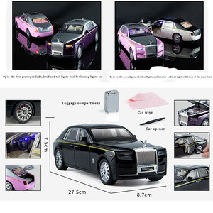 ALB合金車シミュレーション車摩擦車モデル1:24ダイキャストおもちゃ車オープンドアダイキャストプルバックセットサウンドライト付き - Product Image 2