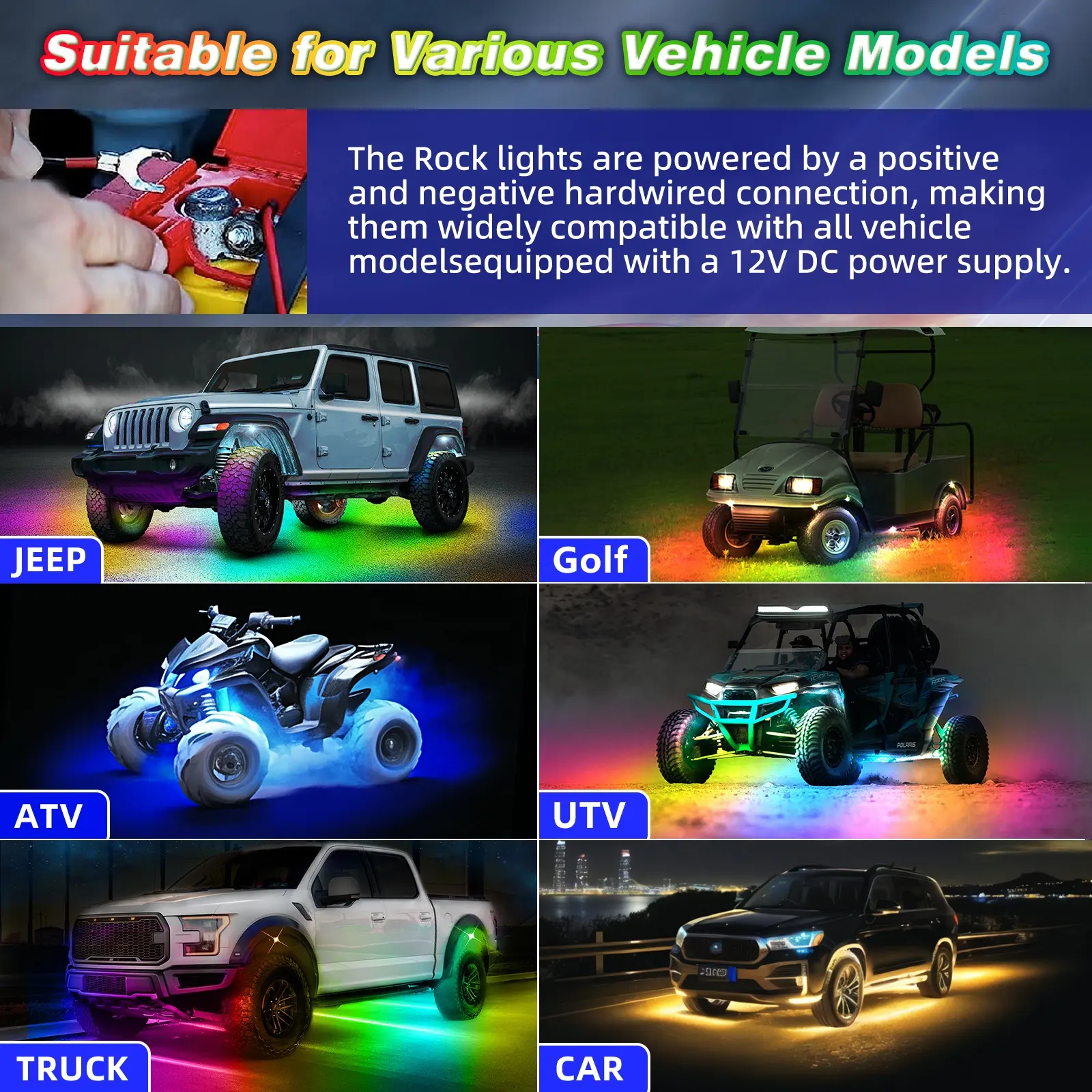 Rock Lights 16 Pods with Remote Truck Lights Bright 24 Chip Custom Car Exterior Truck Parts Auto Lighting Systems