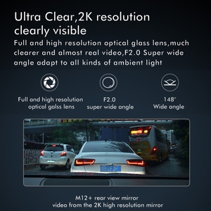 Dropshipping Anytek M12+ 9,66 Zoll großer Bildschirm Doppelrekorder Fahrrekorder 2K-Touchscreen Parkvideo Umkehrbilder - Product Image 6