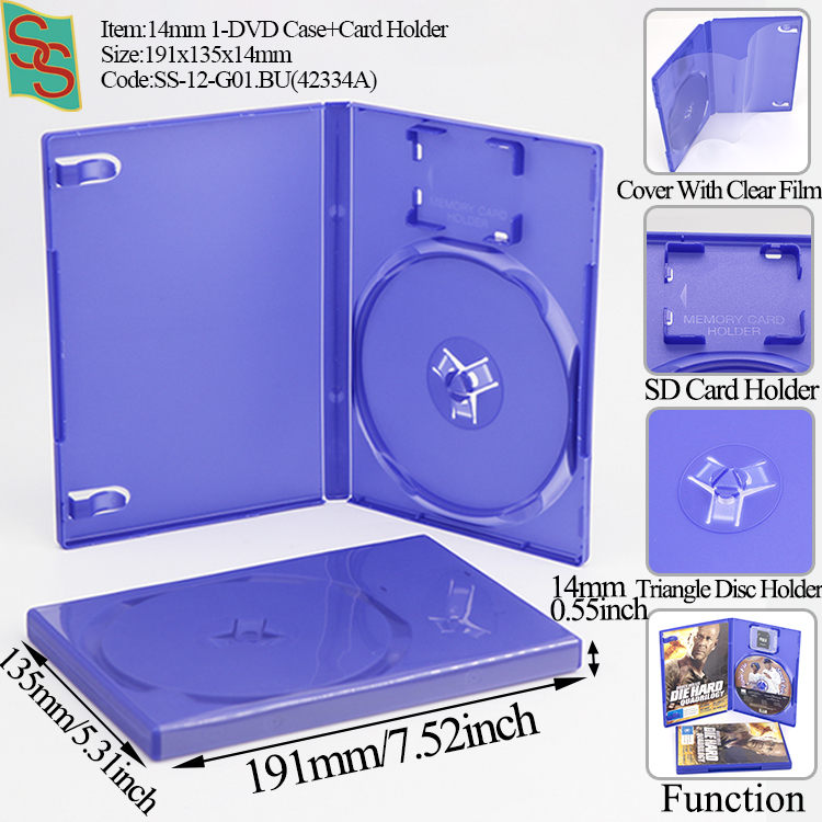 1-Étui DVD+Porte-Carte G01 - Bleu