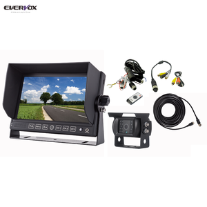 Monitor lcd de 7 pulgadas con ENTRADA av, monitor HD independiente con 3 vídeos, 2 entradas de audio, forma de U y ventilador, soporte de metal opcional