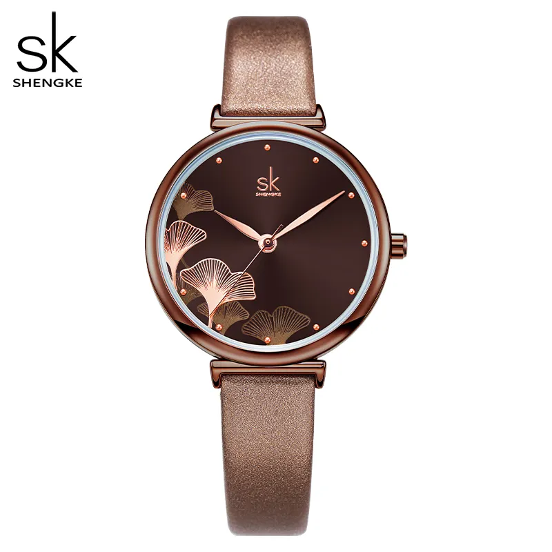 SHENGKE Remarkable personality crystal presented elegance romantic luxury woman creative business design metal quartz watch