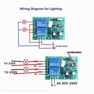 Nhà thông minh DC 12V 220V 10A 315/433MHz 2 kênh không dây <span class=keywords><strong>Relay</strong></span> <span class=keywords><strong>RF</strong></span> điều khiển từ xa chuyển đổi heterodyne Receiver - Product Image 4