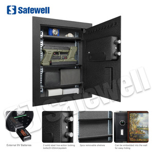 Safewell tuyệt vời Top an ninh dấu vân tay Hidden treo tường Key an toàn hộp thời tiết 4 chữ số thông minh sinh trắc học an toàn - Product Image 4