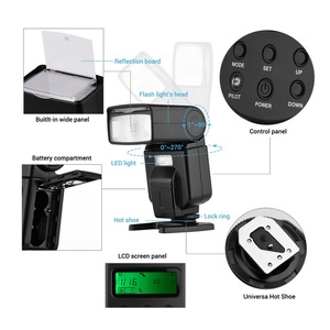Andoer แฟลช Speedlite อเนกประสงค์ GN40ไฟ LED เติมแฟลชบนกล้องพร้อมอะไหล่กรอบ - Product Image 3