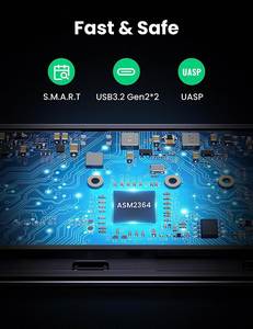 Ugreen M.2 NVMe SSD Enclosure ADAPTER 20Gbps USB C 3.2 Gen 2x2รองรับ NVMe ตู้ภายนอก M-Key และ M + B KEY - Product Image 4