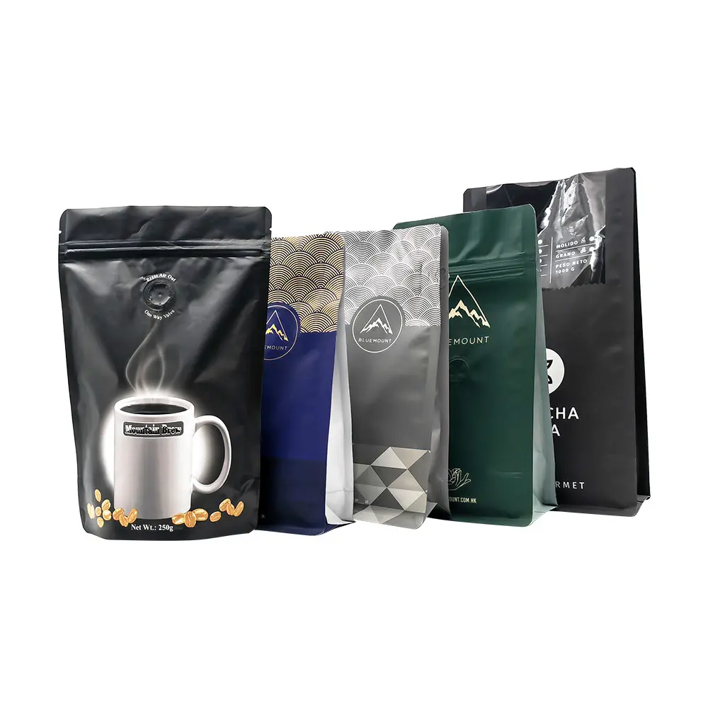 Manufacturer Supply Golden Supplier Of 20kg 50kg Kraft Paper Black Bottom Coffee Bags With Valve And Zipper