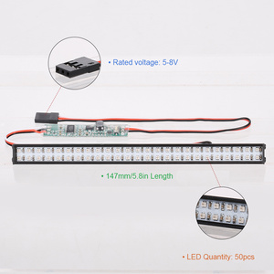 แถบไฟ LED สำหรับรถยนต์ RC พร้อมขายึดรูปตัว L 147มม./5.8in ไฟหน้าโคมไฟหลังคาโลหะไฟ LED 50ดวงสำหรับ1/10รถ SCX RC แกน - Product Image 6