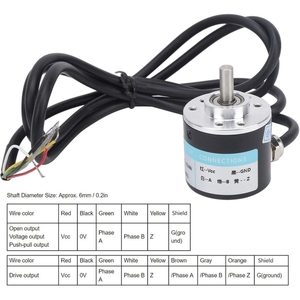 Codificador óptico de eje sólido D6mm, sensor rotatorio fotoeléctrico incremental NPN de 100 pulsos, - Product Image 4