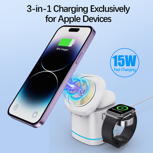 15W Multi-Function Fast Charging Wireless Cube <strong>Charger</strong> Smart Integrated Foldable Design for iPhone and Watch - Product Image 2