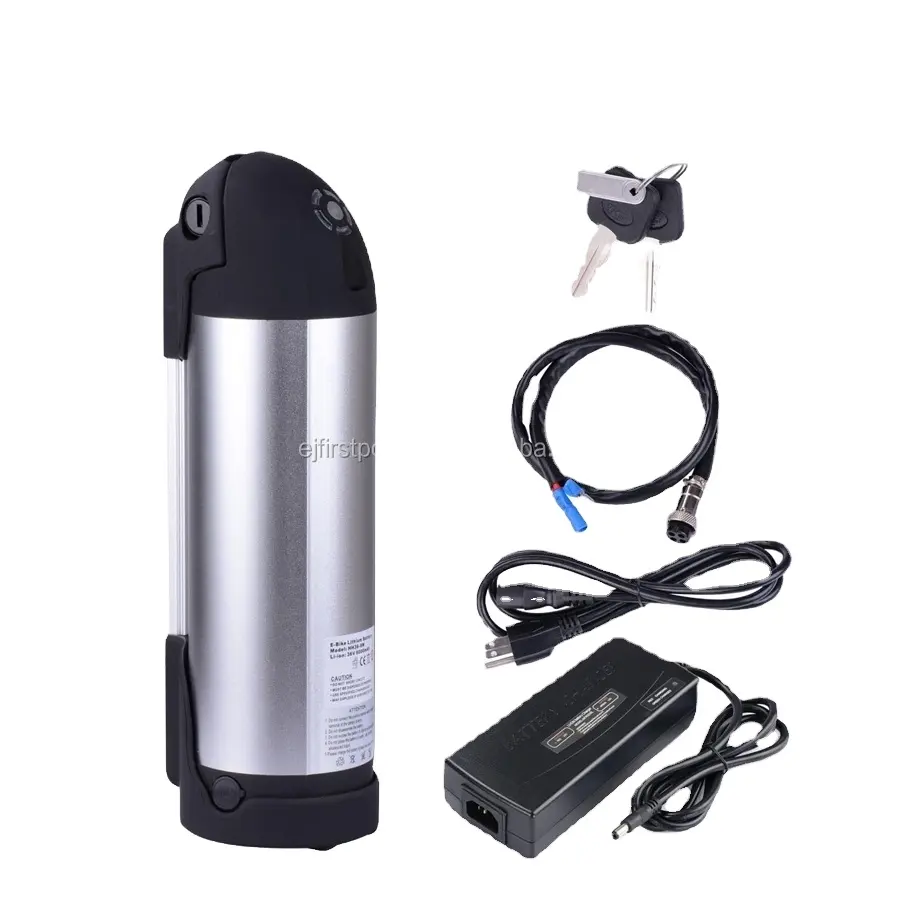 Personnalisez la batterie argentée de bouteille d'eau de vélo électrique 36V 9Ah Lithium ion Downtube Ebike Battery Pack