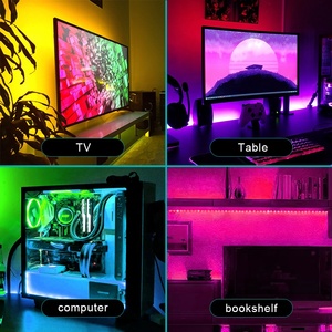 ชุดแถบไฟ RGB LED ยืดหยุ่นได้สำหรับเปลี่ยนไฟ5050 5V 16/18/30/60LED 5M 10M IR BT Smart Music รีโมทคอนโทรล - Product Image 6