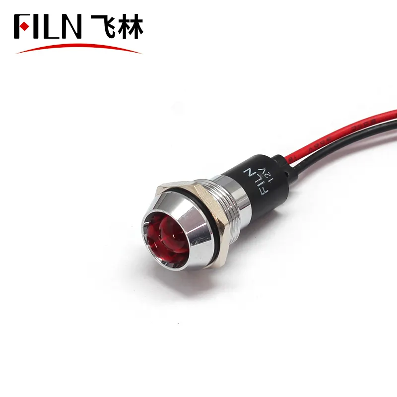 FILN laiton cuivre matériel 16mm trou de montage panneau indicateur lumineux 12V 110V 220V AC/DC led indicateur lumineux moto