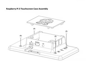 Nuevo y Original Raspberry Pi 3B/3B + LCD Pantalla táctil Ensamblaje de caja negra de 7 pulgadas