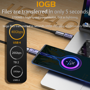 多U形角合金外壳100W C型公对C型母适配器40Gbps闪光速度转换器8k高清电视音频连接器 - Product Image 4