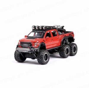 1:24 Raptor döküm alaşım araba modeli mini araba Metal ışık ve ses ile geri çekme araba modeli çocuk - Product Image 1
